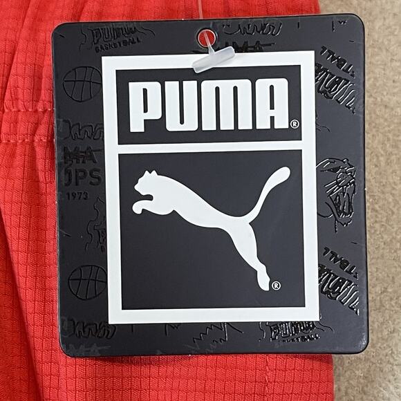 Puma Short Mens L Red Ultimate Athletic Performance Stretch Elastic Waist - Picture 5 of 14